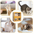 Cat Scratcher Bed Wooden Detachable Corrugated Board, Cat Hole Hanging Ball Toy, Large Space Cardboard Cat Bed Apartment