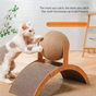 2-in-1 Wooden Cat Scratching Post And Ball Set Durable Solid Wood Sisal Scratch Board Interactive Paw Toy for Cats And Kittens