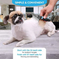 Professional 2In1 Double-Sided Pet Grooming Brush Dog Comb Rake Comfortable Handle For Dogs Cats Remove Knots Tangles Easily