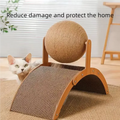 2 In 1 Wooden Cat Scratching Ball Sisal Scratch Board Durable Grinding Paw Toy Solid Wood Scraper For Cats Kittens Pet Supplies