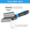 Professional 2In1 Double-Sided Pet Grooming Brush Dog Comb Rake Comfortable Handle For Dogs Cats Remove Knots Tangles Easily