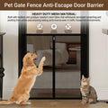 Pet Gate Fence No Drilling Mesh Barrier Anti Escape Door Guard for Cats and Dogs Durable Scratch Proof for Kitchen Stairs