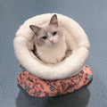 Cat Bed Pet Mattress Warm Soft Plush Pet Bed with Cover Round Cat Dog Sleeping Nest Cave for Small Dogs Kitten