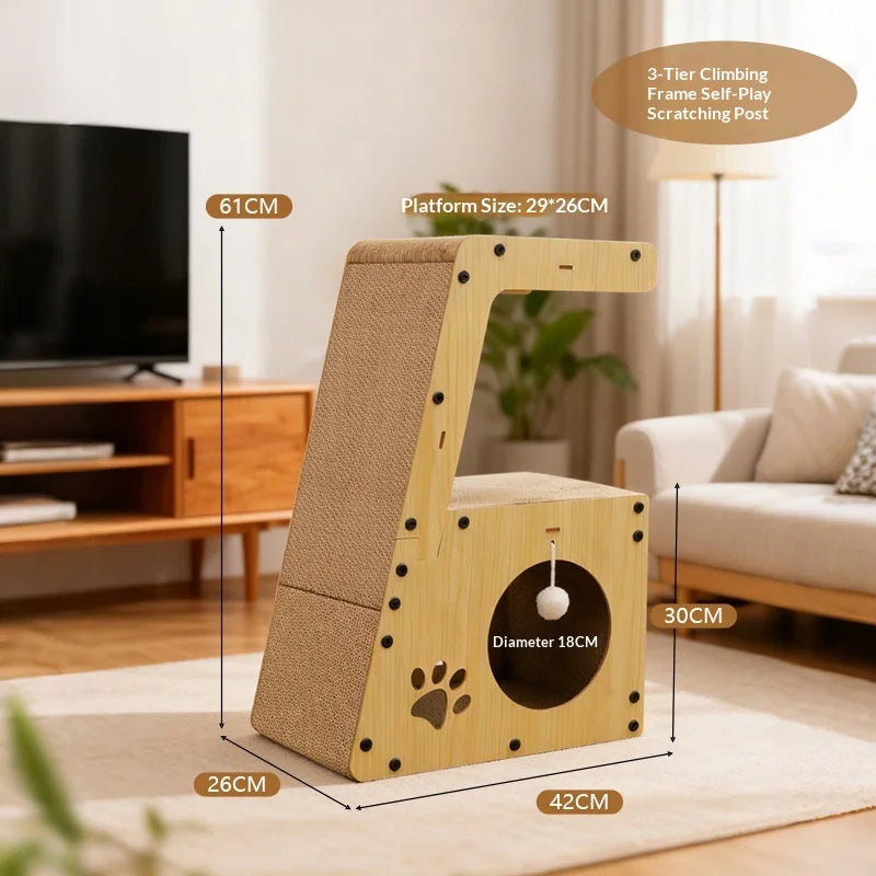 Vertical Corrugated Cardboard Cat Scratcher Durable Sofa Protector Cat Bed Scratch Pad Kitten Toy Cat Tower Cat Scratcher