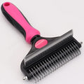 Professional 2In1 Double-Sided Pet Grooming Brush Dog Comb Rake Comfortable Handle For Dogs Cats Remove Knots Tangles Easily