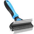 Professional 2In1 Double-Sided Pet Grooming Brush Dog Comb Rake Comfortable Handle For Dogs Cats Remove Knots Tangles Easily