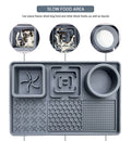 Pet Licking Mat with Suction Cup Slow Feeder Food-Grade Silicone Dog Treat Mat for Anxiety Relief Slow Eating Choking Prevention