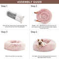 Soft Pet Cat Bed Pad Plush Warm Faux Fur dog Calm Bed Donut Round Bed Comfortable Sleeping Washable for Small Medium Dog and Cat