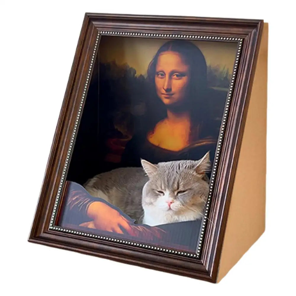 Cat Scratcher Bed Retro Picture Frame Shape Cat Claw Sharpening Board for Small Medium Large Kitten Home Bedroom Den Living Room