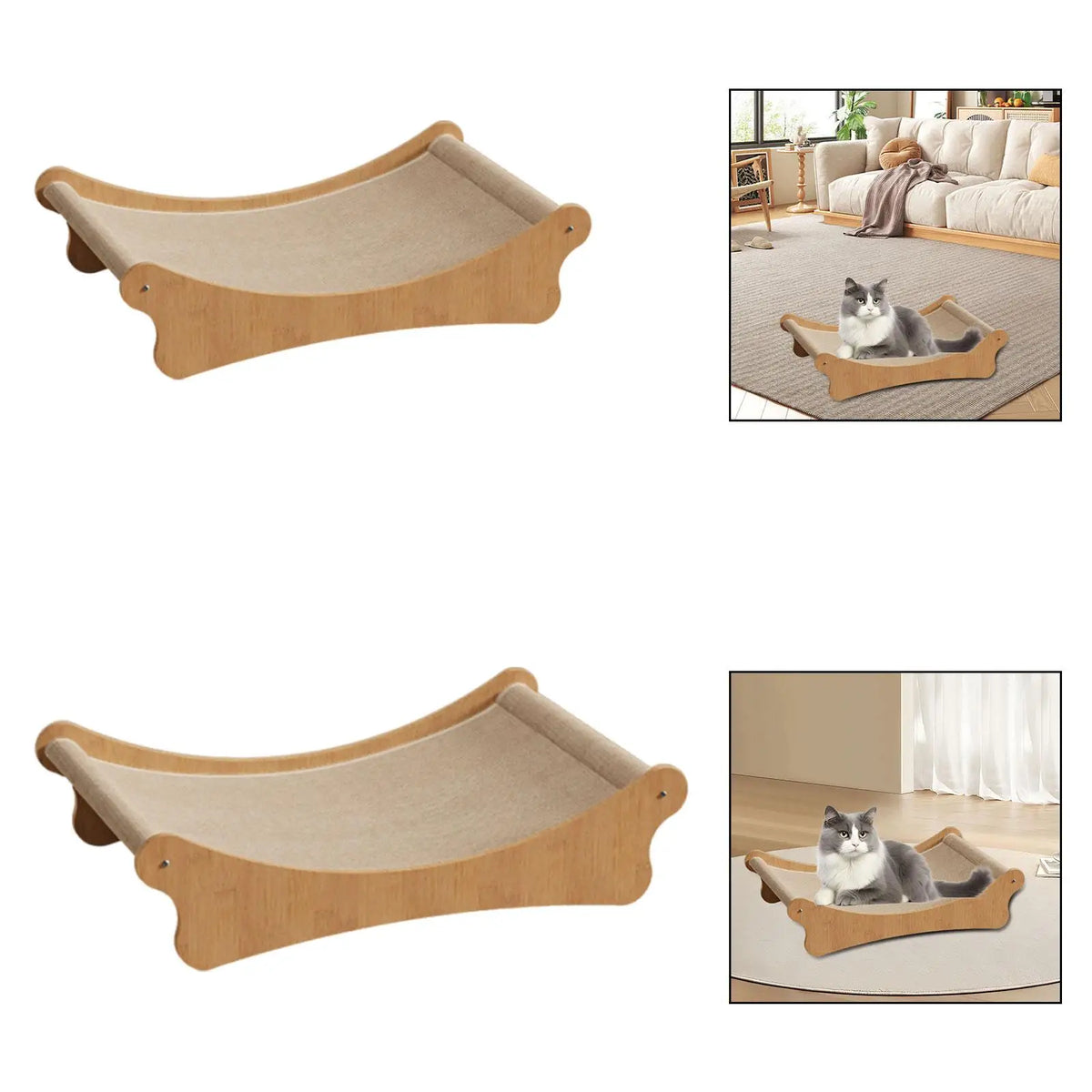 Cat Scratcher Bed, Gift, Grinding Claw Toy, Rest Wear Resistant, Wooden, Pet Furniture Playing Scratch Pad Cat Scratching Board