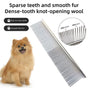 Stainless Steel Dog Comb for Long Hair Fur Removal 16/19cm Pet Grooming Brush Cat Shaggy Dog Dematting Comb