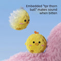 1Pc 5×5cm Cartoon Spiky Squeaky Dog Toy Ball Plush Animal Chew Toy Teeth Cleaning Interactive Pet Sound Toy Puppy Self Play Gift