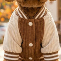 Warm Pet Baseball Jackets Thicken Comfortable Two-Legged Dog Clothing Embroidered Patterns Pet Baseball Uniform Pet Show