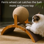 2 In 1 Wooden Cat Scratching Ball Sisal Scratch Board Durable Grinding Paw Toy Solid Wood Scraper For Cats Kittens Pet Supplies