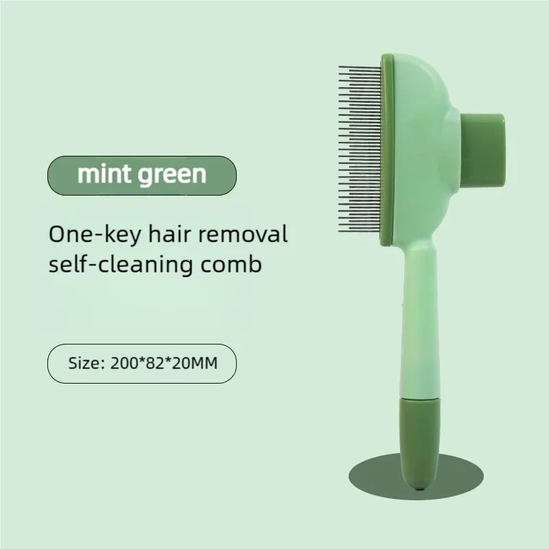 One Button Self-cleaning Pet Grooming Brush Portable Dog Cat Hair Remover Comb Gentle Massage Shedding Tool