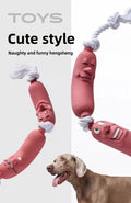 Cute Funny Sausage Dog Rope Toy Interactive Tug of War Toy for Small Medium Dogs,Cotton Teething Grinding,Boredom Relief Pet Toy