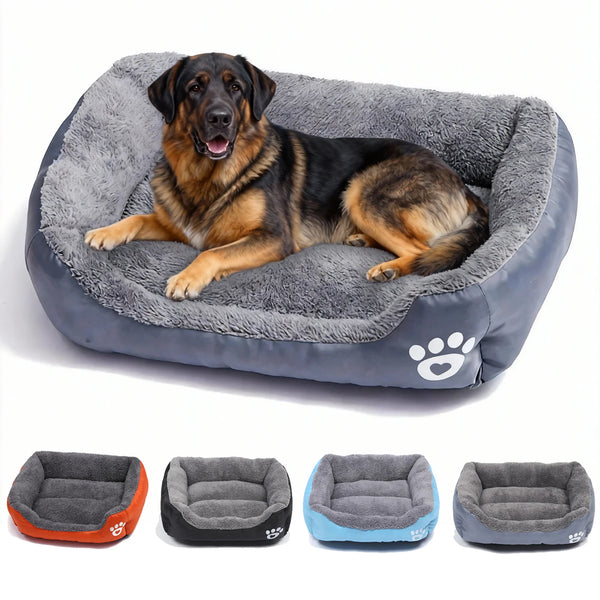Plush Square Dog Bed – Calming Comfort for Nervous Pets