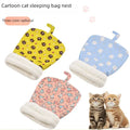 Cat Bed Pet Mattress Warm Soft Plush Pet Bed with Cover Round Cat Dog Sleeping Nest Cave for Small Dogs Kitten