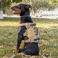 Dog Tactical Harness No Pull,Pet Dog Harness with 4 Dog Patches, Reflective Pet Harness Vest with Durable Soft Padded Handle