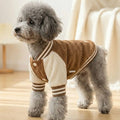 Warm Pet Baseball Jackets Thicken Comfortable Two-Legged Dog Clothing Embroidered Patterns Pet Baseball Uniform Pet Show