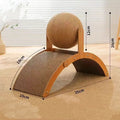 2-in-1 Wooden Cat Scratching Post And Ball Set Durable Solid Wood Sisal Scratch Board Interactive Paw Toy for Cats And Kittens
