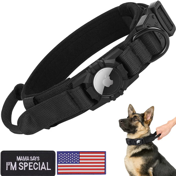 No-Slip Dog Collar with AirTag Pocket and Handle