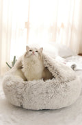 Cat Dog  Bed Pet Mattress Sleeping Warm Soft Plush Pet Bed with Cover Round  Nest Cave for Small Dogs kitten