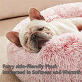 Soft Pet Cat Bed Pad Plush Warm Faux Fur dog Calm Bed Donut Round Bed Comfortable Sleeping Washable for Small Medium Dog and Cat
