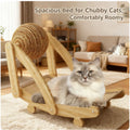 2-in-1 Wooden Cat Scratching Post And Ball Set Durable Solid Wood Sisal Scratch Board Interactive Paw Toy for Cats And Kittens
