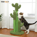 Cat Scratching Post with 3 Natural Scratching Poles and Interactive Dangling Ball, Cactus Cat Scratcher for Indoor, Cat Toys