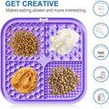 Pet Licking Mat with Suction Cup Slow Feeder Food-Grade Silicone Dog Treat Mat for Anxiety Relief Slow Eating Choking Prevention