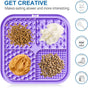 Pet Licking Mat with Suction Cup Slow Feeder Food-Grade Silicone Dog Treat Mat for Anxiety Relief Slow Eating Choking Prevention