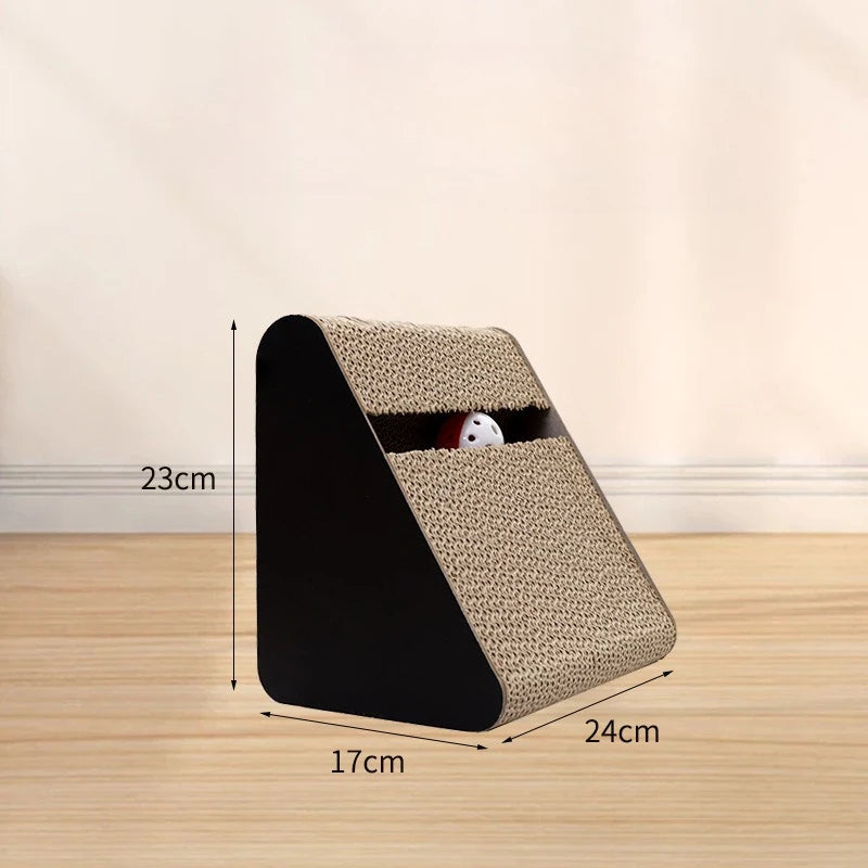 2 in 1 Cat Scratcher Cardboard with Ball Triangles Cat Scratching Board Wear-resistant Cats Clawing Board Pet Climbing Frame