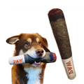 Funny Interactive Dog Toys Cigar Design Plush Squeaky Pet Toys Grinding Teeth Creative Chew Cool Stuffed Gifts for Dog Birthday