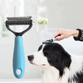 Double Sided Pet Deshedding Brush Stainless Steel Dog Comb Grooming Tool for Shedding And Dematting - Effective Pet Care