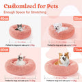 Soft Pet Cat Bed Pad Plush Warm Faux Fur dog Calm Bed Donut Round Bed Comfortable Sleeping Washable for Small Medium Dog and Cat