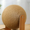 2-in-1 Wooden Cat Scratching Post And Ball Set Durable Solid Wood Sisal Scratch Board Interactive Paw Toy for Cats And Kittens