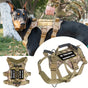 Dog Tactical Harness No Pull,Pet Dog Harness with 4 Dog Patches, Reflective Pet Harness Vest with Durable Soft Padded Handle