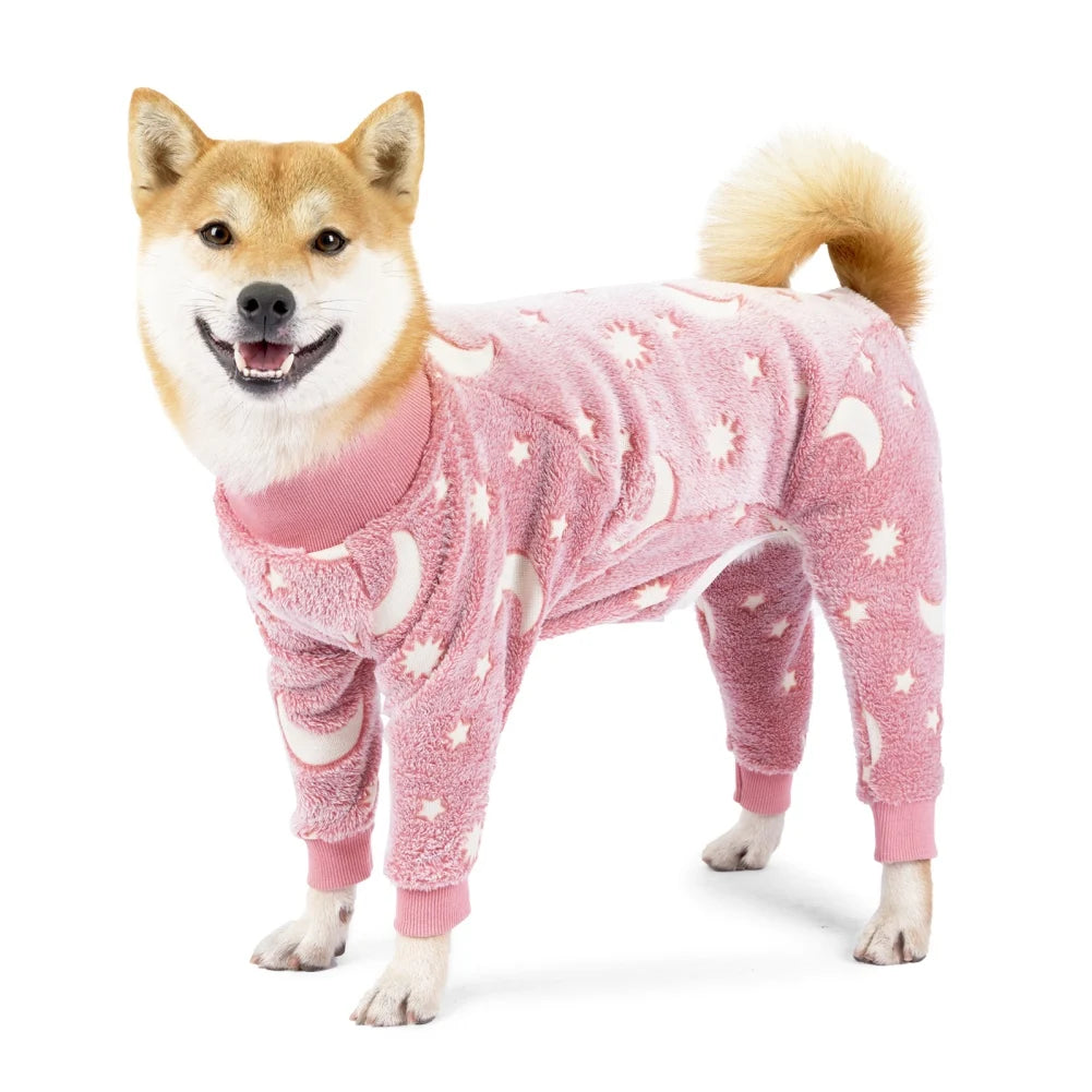 Medium Large Flannel Dog Pajamas Pet Winter Clothing Warm Dog Costume for Dogs