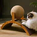 Cat Scratching Ball Wooden Cat Scratcher Natural Sisal Scratch Board Scratching Column  Wear-Resistant Paw Wood Scraper