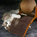 Cat Scratching Ball Wooden Cat Scratcher Natural Sisal Scratch Board Scratching Column  Wear-Resistant Paw Wood Scraper