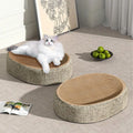 Cat Scratcher Cardboard Round Oval Cat Scratch Pad Bowl Nest for Indoor Cats Grinding Claw Round Cat Scratching Board
