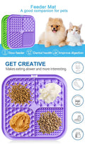 Pet Licking Mat with Suction Cup Slow Feeder Food-Grade Silicone Dog Treat Mat for Anxiety Relief Slow Eating Choking Prevention