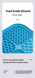 Pet Licking Mat with Suction Cup Slow Feeder Food-Grade Silicone Dog Treat Mat for Anxiety Relief Slow Eating Choking Prevention