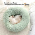 Soft Pet Cat Bed Pad Plush Warm Faux Fur dog Calm Bed Donut Round Bed Comfortable Sleeping Washable for Small Medium Dog and Cat