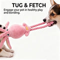 Squeaky Octopus Dog Toy Cotton Rope Interactive Chew Toy Boredom Relief Self Play Pet Toy for Small Puppy Dogs Wholesale