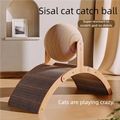 2 In 1 Wooden Cat Scratching Ball Sisal Scratch Board Durable Grinding Paw Toy Solid Wood Scraper For Cats Kittens Pet Supplies