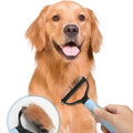 Double Sided Pet Deshedding Brush Stainless Steel Dog Comb Grooming Tool for Shedding And Dematting - Effective Pet Care