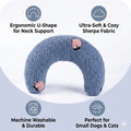 Soft Plush Pet Cat Pillow U-shaped Neck Protection Deep Sleep Cushion for Small Dogs Puppy Kitten Bed Accessories Calming Toy