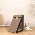 2 in 1 Cat Scratcher Cardboard with Ball Triangles Cat Scratching Board Wear-resistant Cats Clawing Board Pet Climbing Frame